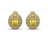 Image 1 : 7.24 ctw Canary Citrine & Diamond Victorian Earrings 14K Yellow Gold