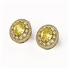 Image 2 : 7.24 ctw Canary Citrine & Diamond Victorian Earrings 14K Yellow Gold