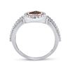 Image 3 : Sterling Silver Womens Round Brown Diamond Teardrop Cluster Ring 1/6 Cttw