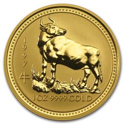 1997 Australia 1 oz Gold Lunar Ox BU (Series I)