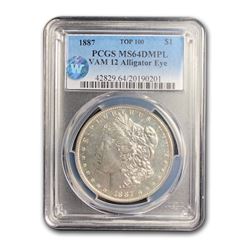 1887 Morgan Dollar DMPL MS-64 PCGS (VAM 12 Alligator Eye)