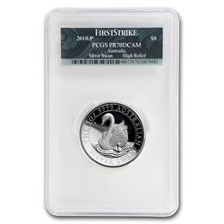 2018 Australia 5 oz Silver Swan PR-70 PCGS (FS, Swan Label)