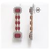 Image 2 : 11.98 ctw Ruby & Diamond Earrings 14K Rose Gold