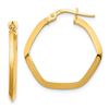 Image 1 : 14k Yellow Gold Small Hexagon Hoop Earrings - 2x2 mm