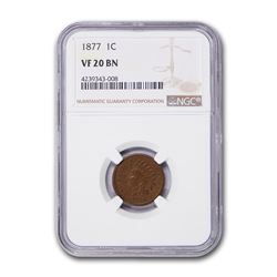 1877 Indian Head Cent VF-20 NGC (Brown)