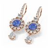 Image 3 : 8.81 ctw Tanzanite & Diamond Earrings 18K Rose Gold