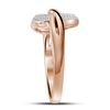 Image 2 : 10kt Rose Gold Womens Round Diamond Captured Circle Cluster Ring 1/5 Cttw