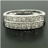 Image 2 : .950 Platinum 0.72 ctw Dual Row Round Diamond Band Ring w/ Open Gallery