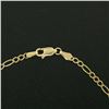 Image 4 : 14K Yellow Gold Puffed Heart Charm Figaro Link 10" Anklet Ankle Bracelet 3.5g