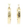 Image 1 : 20mm Diamond Cut Hoop Earrings - 14KT Yellow Gold