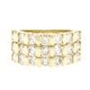 Image 1 : 14kt Yellow Gold 2.52 ctw Wide 3 Row Large Round Diamond Band Ring