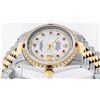 Image 4 : Rolex Mens 2 Tone 14K Mother Of Pearl String Diamond & Ruby Datejust Wristwatch