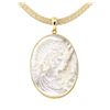 Image 1 : Mother of Pearl Cameo Pendant and Chain - 14KT Yellow Gold