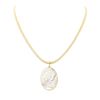 Image 2 : Mother of Pearl Cameo Pendant and Chain - 14KT Yellow Gold