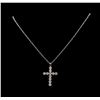 Image 2 : 1.03 ctw Diamond Pendant With Chain - 14KT White Gold