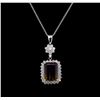 Image 2 : 15.80 ctw Ametrine and Diamond Pendant - 14KT White Gold