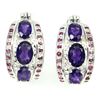 Image 1 : Natural  Intense Purple Amethyst Ruby Earrings