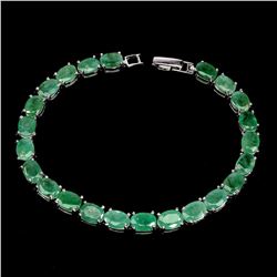 Natural Unheated Oval Zambian Emerald Bracelet