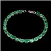 Image 1 : Natural Unheated Oval Zambian Emerald Bracelet