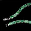 Image 3 : Natural Unheated Oval Zambian Emerald Bracelet