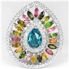 Image 1 : Natural LONDON BLUE TOPAZ TOURMALINE Ring
