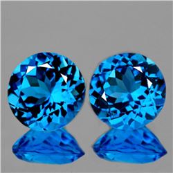 Natural AAA Swiss Blue Topaz Pair 8.00 MM - Flawless
