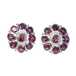 Natural Unheated Rhodolite Garnet Earrings