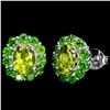 Image 1 : Natural Green Peridot & Chrome Diopside EARRINGS