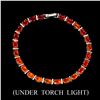 Image 1 : Natural 6x4 MM Orange Fire Opal Bracelet