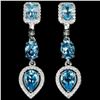 Image 1 : NATURAL  SWISS BLUE TOPAZ EARRINGS