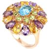 Image 1 : Natural SWISS BLUE TOPAZ PERIDOT AMETHYST CITRINE Ring