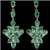 Image 1 : NATURAL COLUMBIAN GREEN EMERALD Earrings