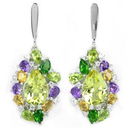 NATURAL AMETHYST CH-DIOPSIDE CITRINE Earrings