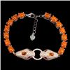 Image 1 : Natural Ethopian Oval Orange Fire Opal Cobra  bracelet
