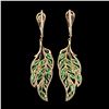 Image 1 : Natural Marquise Green Tsavorite Garnet Leaf Earrings