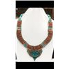 Image 1 : Tibet Hand Made Turquoise & Coral Necklace