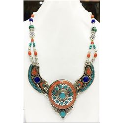 Tibet Natural Stone Tribal Queen Royal Necklace