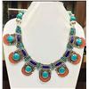 Image 1 : Tibet Hand Made Turquoise, Coral, Lapis Lazuli Necklace
