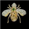 Image 1 : Natural Citrine Peridot Rhodolite Garnet Bee Brooch