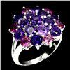 Image 1 : Natural Round Amethyst Rhodolite Garnet Ring