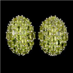 Natural Unheated Oval Peridot 60 Carats Earrings