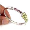 Image 3 : Natural Green Peridot Rhodolite Garnet 74.86 Cts Bangle