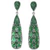 Image 1 : NATURAL GREEN EMERALD PEAR Two Tone Earrings