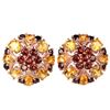 Image 1 : NATURAL AAA DARK ORANGE RED GARNET CITRINE Earrings