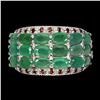 Image 1 : Natural Top Green Emerald & Garnet Ring