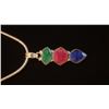 Image 2 : Awesome 8.50 cttw Ruby,Emearald & Sapphire Pendant.