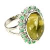 Image 3 : Natural Lemon Quartz & Emerald 48.59 Ct Ring