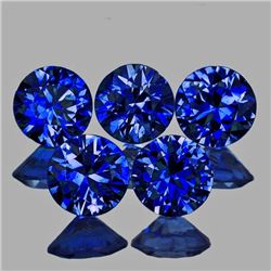 Natural Royal Blue Sapphire 5 Pcs - Flawless