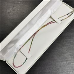 Silver Multicolor Geniune Tourmaline Necklace, Made in Canada, Suggested Retail Value $200 (Estimate