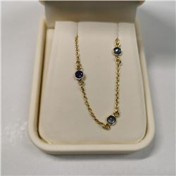 Silver Blue Sapphire(5ct) Necklace (~length 18''inches), Made in Canada, Suggested Retail Value $400